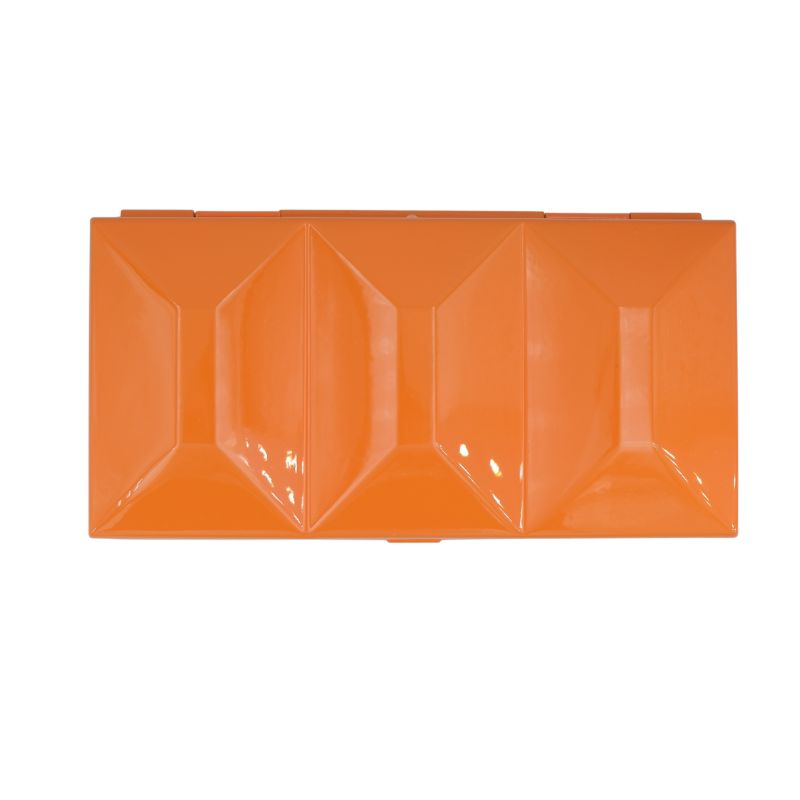 Coffret aquarelle vide orange en métal laqué 16 ½ godets Fome
