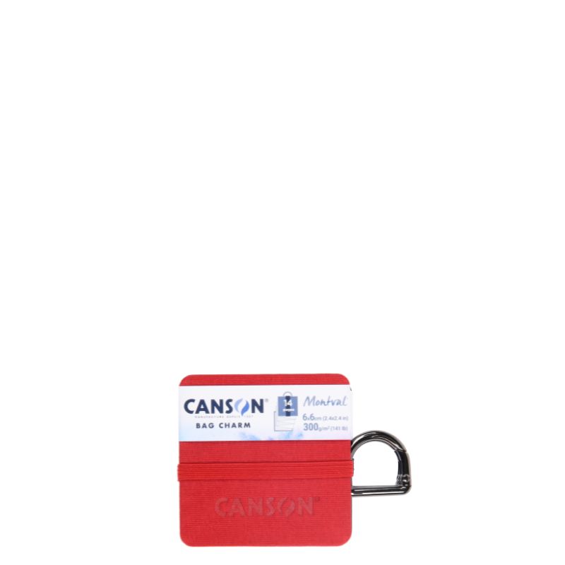 Mini carnet accordéon Montval 6x6 300g 14 p grain fin Rouge Canson