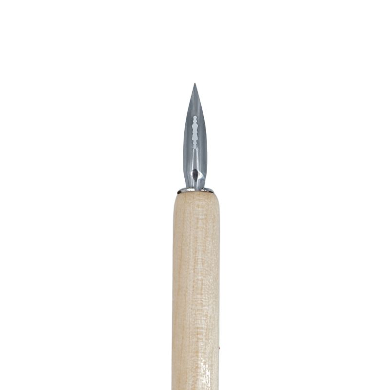Porte plume en bois naturel avec plume