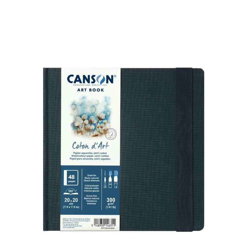 Carnet Coton d'Art 20x20 300g 24 f grain fin Canson
