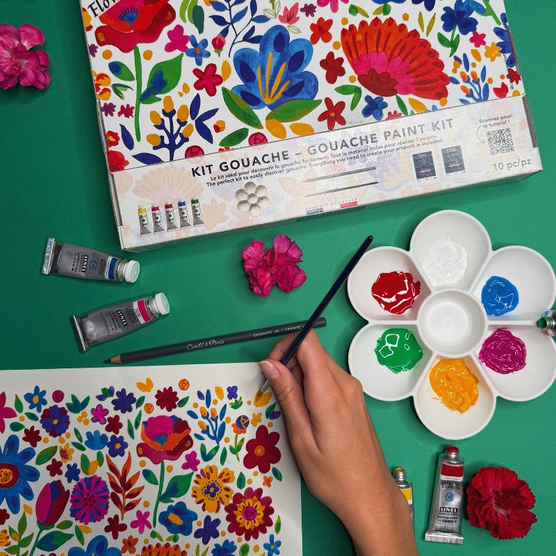 Kit gouache Linel Flower Power Lefranc Bourgeois