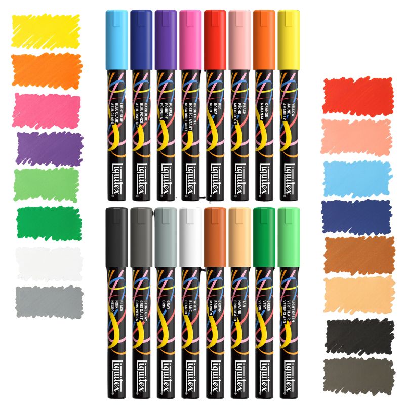 Coffret Expression 16 marqueurs acryliques 2 mm Liquitex