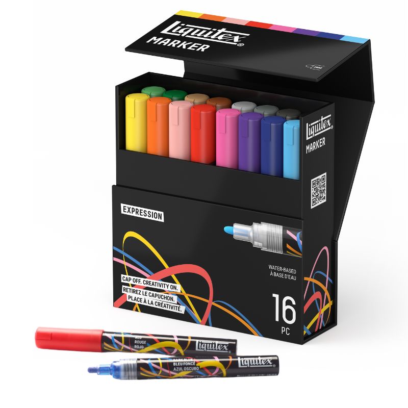 Coffret Expression 16 marqueurs acryliques 2 mm Liquitex
