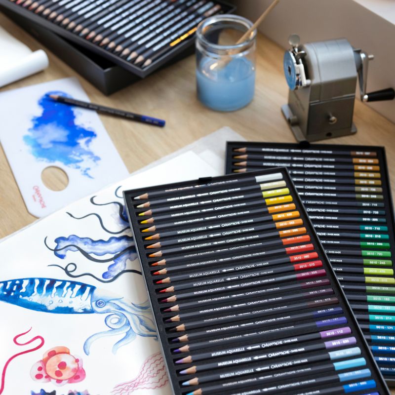 Coffret 76 crayons aquarelle Museum en carton Caran d'Ache
