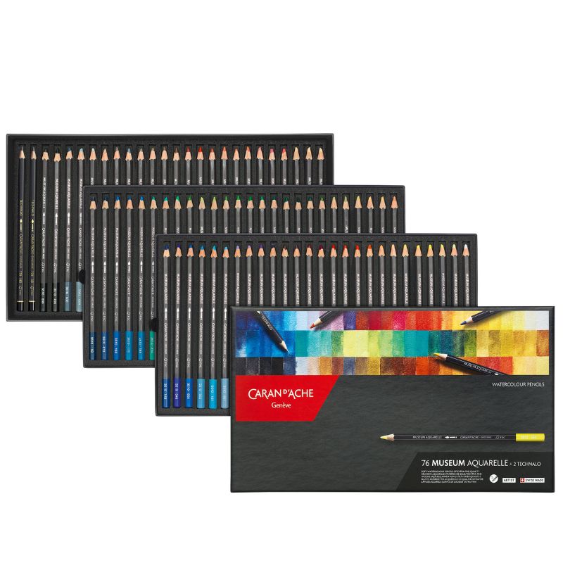 Coffret 76 crayons aquarelle Museum en carton Caran d'Ache