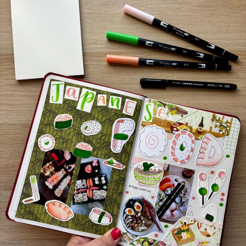 Kit Creative Set Japanese Food feutres ABT Tombow