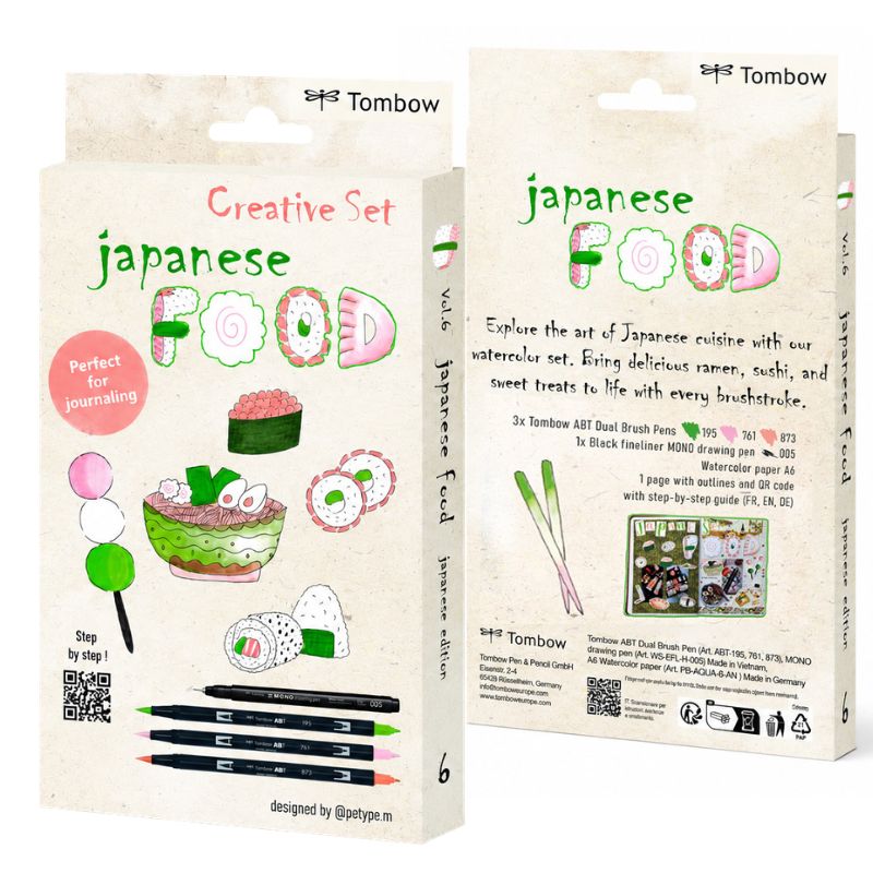 Kit Creative Set Japanese Food feutres ABT Tombow