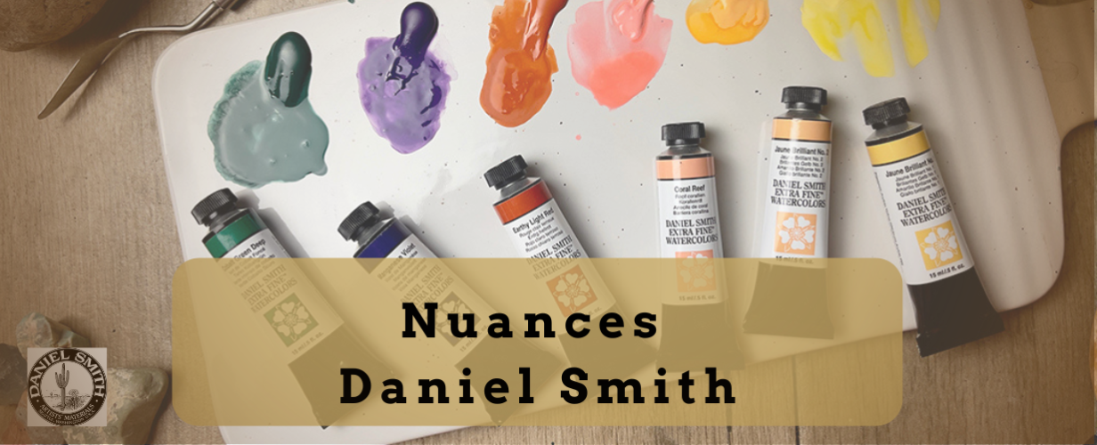 tubes aqurelle Daniel Smith avec aquarelle sur feuille pour visualiser les nuances
