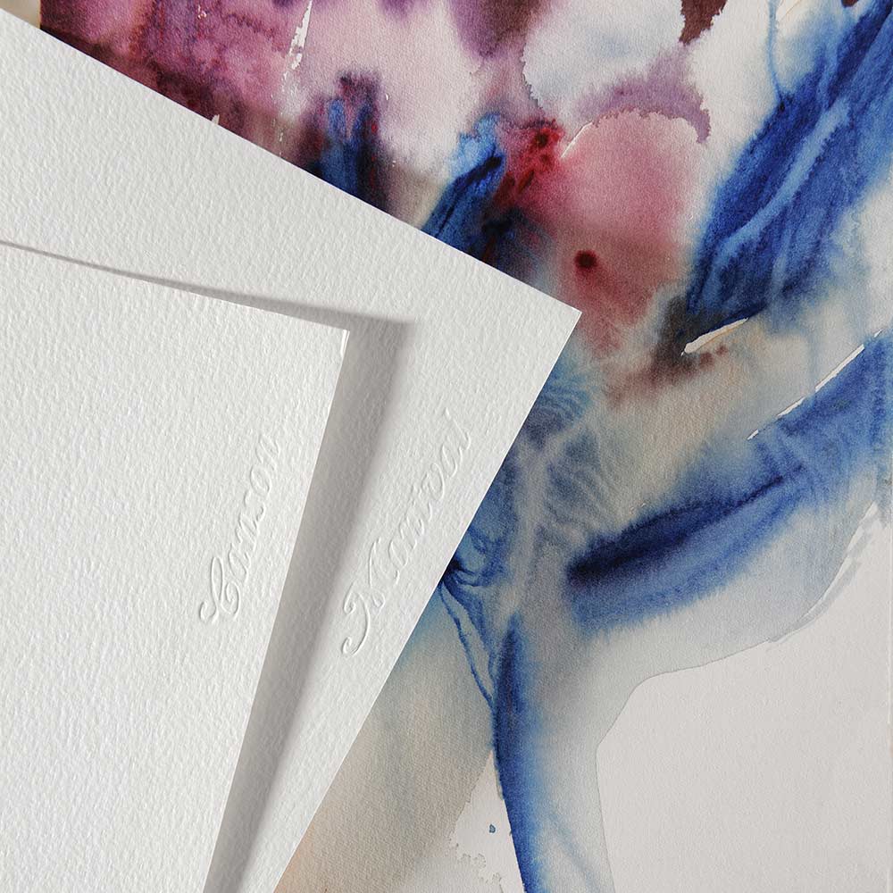 Gros plan d'une aquarelle sur papier Montval Canson