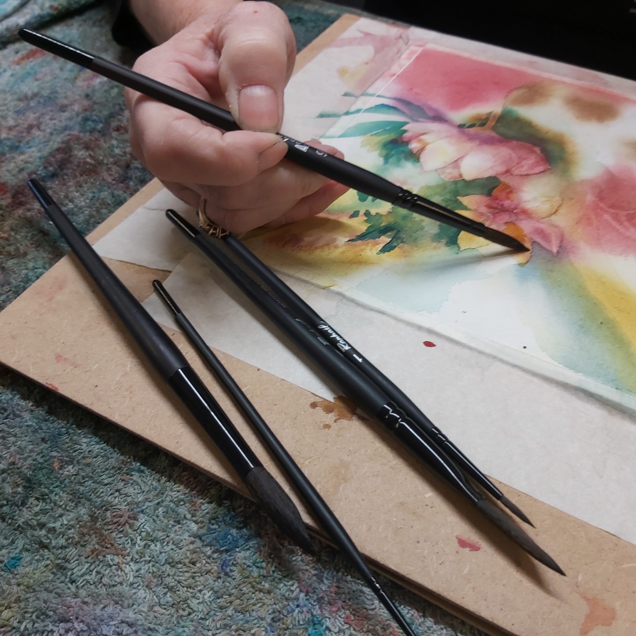 Pinceau Aquarelle Raphaël Stradivarius – Synthétique Kolinsky Noir – Forme Ronde – Vegan Et Durable