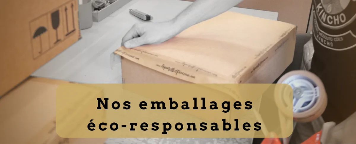 Emballage éco-responsable d'un colis Aquarelle et Pinceaux