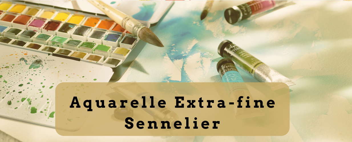 pinceau et palette d'aquarelle avec tube mis en situation