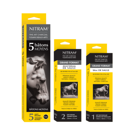 Fusains Nitram : bâtons, blocs et assortiment | Aquarelle et Pinceaux