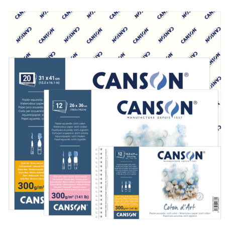 Papier aquarelle Coton d'Art Canson, 100% coton 300g