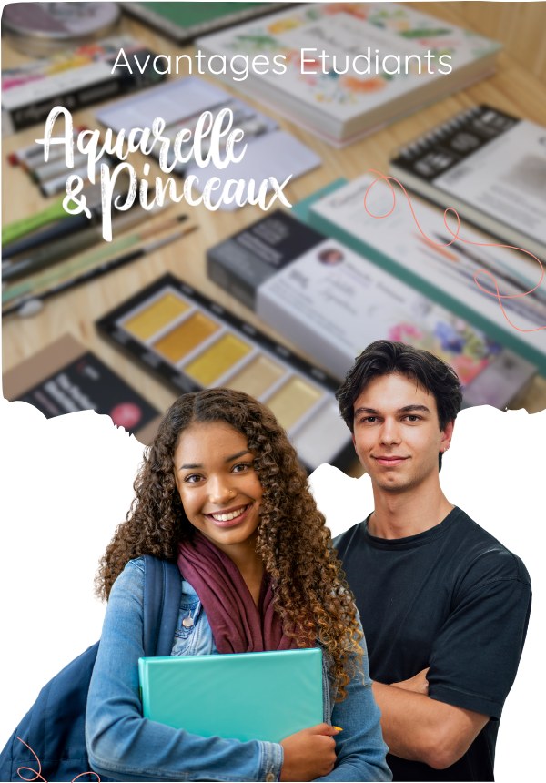 La carte étudiant Aquarelle et Pinceaux