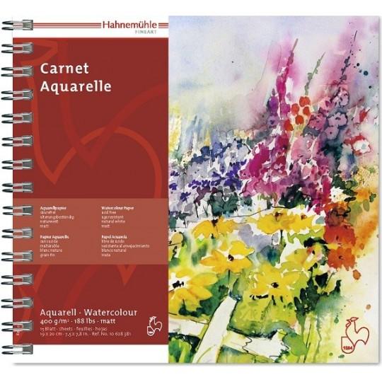 Carnet aquarelle Hahnemühle 15f 400g grain fin 19x20