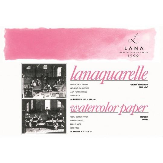 Bloc collé 4 côtés Lanaquarelle 31x41 300g 20f grain torchon