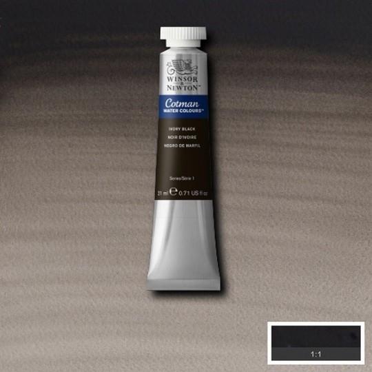 Noir d'ivoire - Aquarelle tube 21 ml Cotman