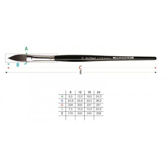 Pinceau Ovale Casaneo série 898 Da Vinci n°12