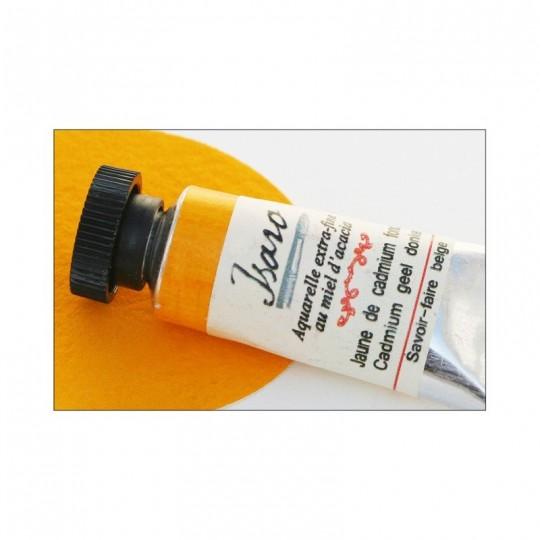 Jaune de cadmium foncé - Aquarelle extra-fine tube 7ml Isaro