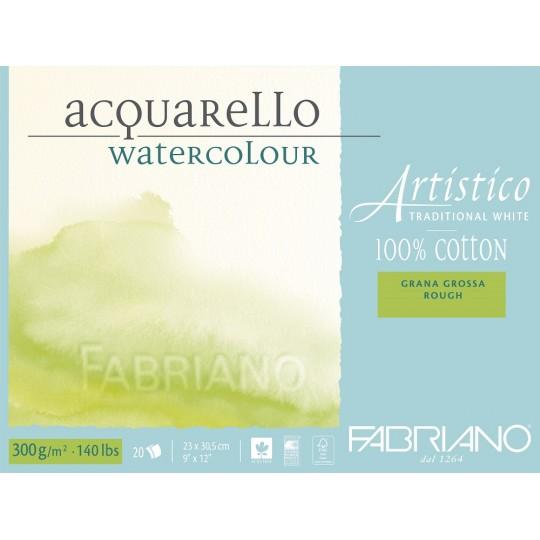 Bloc collé 4 côtés 31x41 300g 20 f grain torchon Fabriano