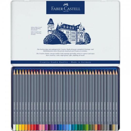 Boîte métal 36 crayons aquarelle Faber-Castell Goldfaber