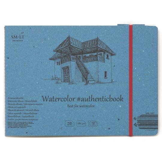 Carnet aquarelle cousu SM-LT 12f 280g 17,6 x 24,5 grain fin