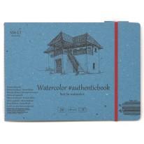 Carnet aquarelle cousu SM-LT 12f 280g 17,6 x 24,5 grain fin