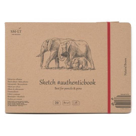 Carnet dessin brun cousu SM-LT 18f 185g 17,6 x 24,5 paysage