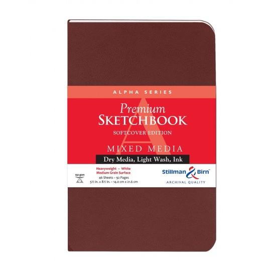 Carnet Stillman & Birn Alpha softcover 21,6x14 46f 150g vélin blanc portrait