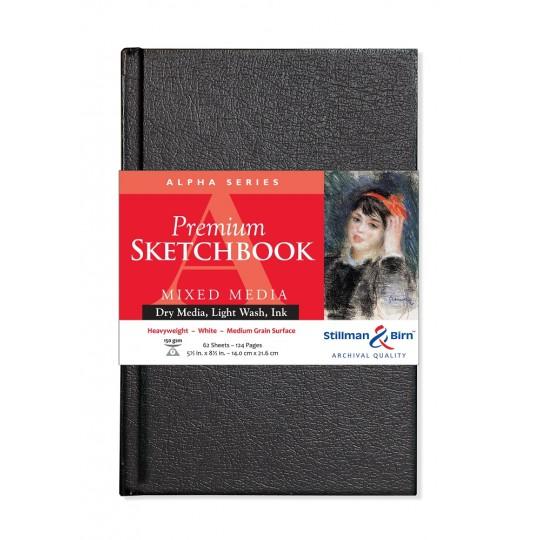 Carnet cartonné Stillman & Birn Alpha 21,6x14 62f 150g vélin blanc