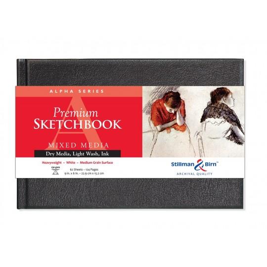 Carnet cartonné Stillman & Birn Alpha 15x23 62f 150g vélin blanc