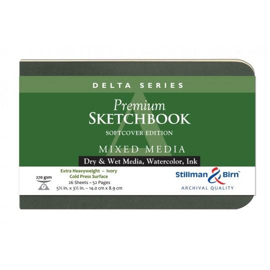 Carnet Stillman & Birn Delta softcover 9x14 26f 270g Ivoire grain fin