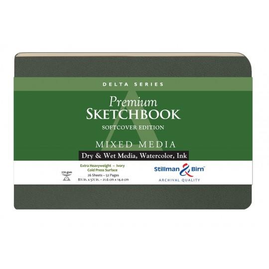 Carnet Stillman & Birn Delta softcover 14x21,6 26f 270g Ivoire grain fin