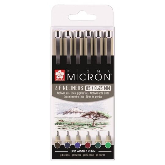 Set de 6 Pigma micron 05 Terre