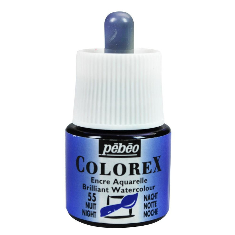 Bleu nuit - Encre aquarelle Colorex 45ml Pébéo*