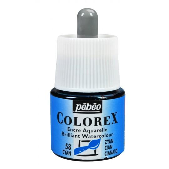 Cyan - Encre aquarelle Colorex 45ml Pébéo