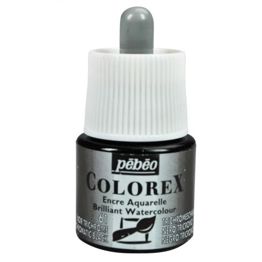 Noir trichrome - Encre aquarelle Colorex 45ml Pébéo