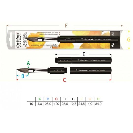 Pinceau de poche Da Vinci Casaneo, sabre série 1597TP n°10