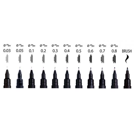 Feutre dessin technique pointe calibrée Uni-Pin 0,5 mm noir