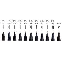 Feutre dessin technique pointe calibrée Uni-Pin 0,6 mm noir