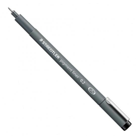 Feutre pigment liner pointe calibrée Staedtler 0,2 mm noir