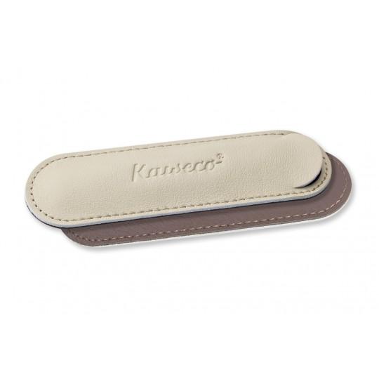 Pochette de protection en cuir Crème pour 1 stylo Sport