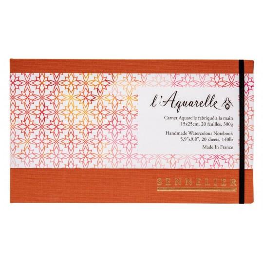 Carnet aquarelle entoilé spiralé 15x25 300g 20f Sennelier