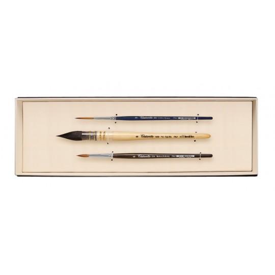 Kit Eugen Gorean de 3 pinceaux aquarelle Tintoretto