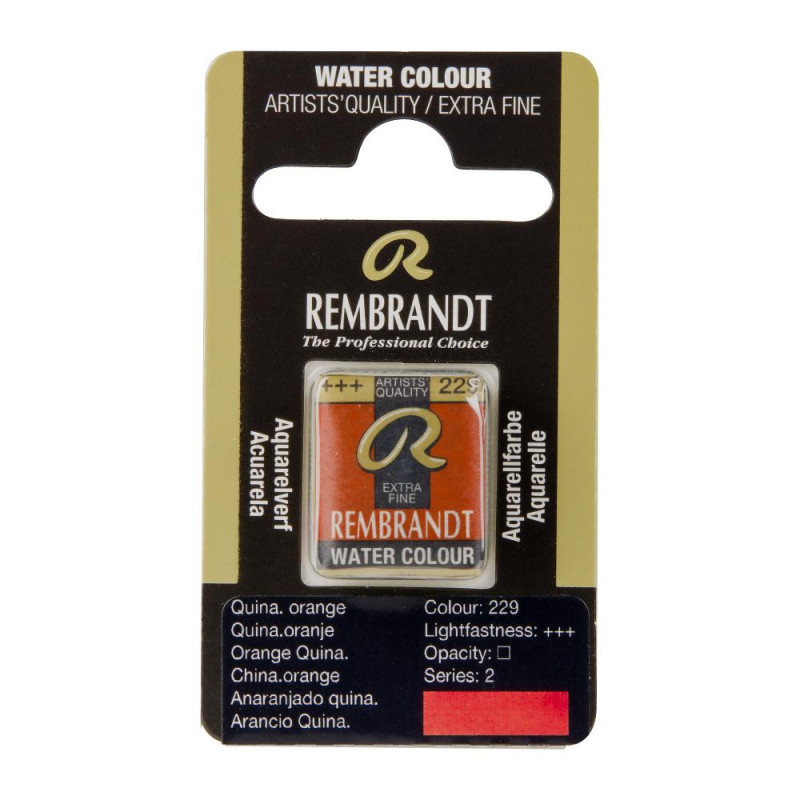 Orange quinacridone - Aquarelles 1/2 Godet Rembrandt