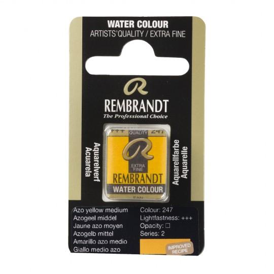 Jaune azo moyen - Aquarelles 1/2 Godet Rembrandt