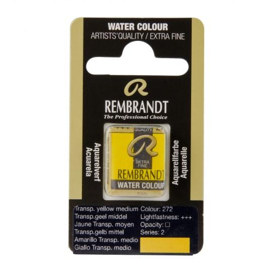 Jaune transparent moyen - Aquarelles 1/2 Godet Rembrandt