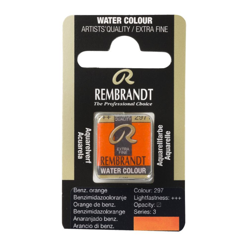 Orange benzimidazole - Aquarelles 1/2 Godet Rembrandt