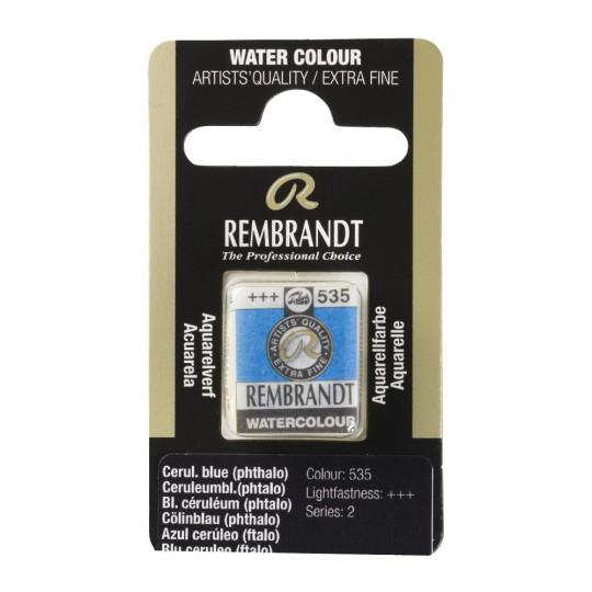 Bleu céruléum phtalo - Aquarelles 1/2 Godet Rembrandt